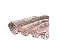 Heavy Duty Dust Collection Hose, Clear Flexible Vacuum Hose with Reinforced Coated Wire Helix, Anti-Collapse Design for Woodworking Systems, 10m Length