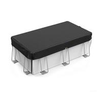 Heavy duty dust cover for rectangular pools made of Oxford fabric, designed to protect inflatable and metal frame pools from leaves and dirt (8 x14 FT)
