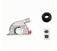 Heavy-Duty Dust Extraction Hood, size to 2 | Adjustable, Cutting Dust Shroud with Hose Connection, Clear, for Wall Slotting, Masons