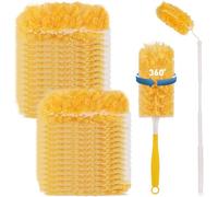 Heavy Duty Duster Refills for S, Disposable Dusters Kit for Cleaning Dusting Furniture Blind Ceiling Fan, Multi-Surface 360° Disposable Dusters Kit, 60 Pack +3FT Extended Handle +1 Handle