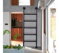 Heavy Duty Egress Ladder for Attic Dormitory Deck, 4 Step Wall to Floor Mounted Safety Step Ladder, Multi-function Metal Iron Fire Emergency Ladder - Customizable Size(250cm/98in)