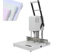 Heavy-Duty Electric Paper Punch, Adjustable Margins, Intelligent Perforation, Paper Feed Depth 8-35mm, Includes Hollow/Twist Drill Bits, Ideal for Office Use