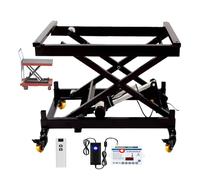 Heavy Duty Electric Scissor Lift, Adjustable Height 375-680mm, Remote Control, Omnidirectional Wheels, 60-200KG Load Capacity, Ideal for Industrial Lifting and Mobile Handcarts