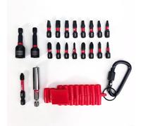 Heavy Duty Electric Screwdriver Bit Set With Strong Magnets For Star And Cross Screws High Grade Steel Build Compact Storage Design For Efficient Repairs Black Red 22 Pieces(20pcs)