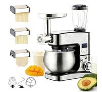 Heavy Duty Electric Stand Mixer, 5.2 Qt Tilt-Head with Digital Display & Splash Guard, 6+ Speed, Stainless Steel, Dough Hook, Beater, Whisk for Home & Commercial Baking