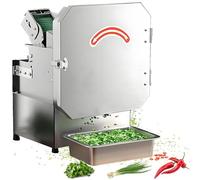 Heavy Duty Electric Vegetable Cutter, 330 lbs/hr Scallion Slicer & Spring Onion Chopper with Large Feed Opening, Slices Dices & Circles for Garlic Ginger Chili Potato Cucumber