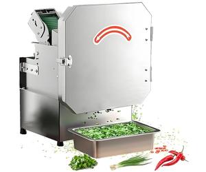 Heavy Duty Electric Vegetable Cutter, 330 lbs/hr Scallion Slicer & Spring Onion Chopper with Large Feed Opening, Slices Dices & Circles for Garlic Ginger Chili Potato Cucumber