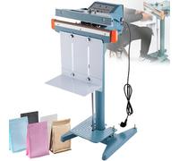 Heavy Duty Electromagnet Impulse Foot Sealer with Pedal Activator, Adjustable Work Table and Storage Rack for 350-800mm Seal Length (Dual Heating 650mm)