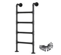 Heavy Duty Emergency Egress Ladder for Window Well,Black Wrought Iron Attic Bunk Bed Ladder with Kit, Metal Steps Ladder for Dorm, Library, Bunk Bed, Deck, Rv/2.9M/9.5Ft/114In