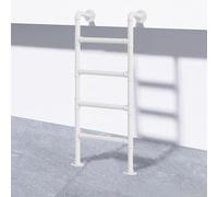Heavy Duty Emergency Egress Ladder for Window Well，White Metal Step Ladders 4Ft 5Ft 6Ft 7Ft 8Ft Indoor Outdoor Climladder for Home Loft Safety Straight Ladder/2.4M/8Ft/94In