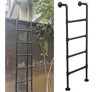 Heavy Duty Emergency Escape Ladder, Industrial Iron Pipe Climbing Ladder for Safe Exit from Basement, Roof, and Balcony