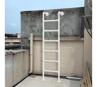 Heavy Duty Escape Ladder for Window Well, 4ft 5ft 6ft 7ft 8ft 9ft Height Durable Safety Straight Ladder for Home Dormitories Rooftop Warehouse, White Multi-function Industrial Step Ladder(195cm/77in)