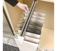 Heavy Duty Extendable Pull Out Closet Rod - Adjustable Wardrobe Pants Rack, 30-80cm Steel Clothes Rail for Efficient Trousers Storage, Ideal for Organizing Your Closet Space