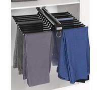 Heavy Duty Extendable Pull Out Closet Rod - Pull Out Closet Rod, Wardrobe Sliding Clothes Hanger, Black Retractable Trouser Rack, Sliding Rod With Damper