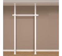 Heavy-Duty Extendable Walk-in Coat Rack Industrial Pipe Clothes Rail Adjustable Height 110-310cm Floor-to-Ceiling Clothingfor Living Room Balcony Kitchen