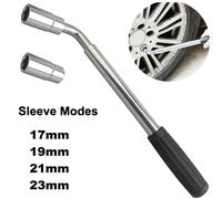 Heavy Duty Extendable Wheel Brace Wrench Bar Tyre Changing 17 19 21 23mm Socket