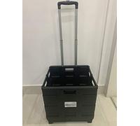 HEAVY DUTY EXTRA LARGE FOLDING FOLDABLE CAR BOOT CART CRATE BOX TROLLEY 35KG CAPACITY FOLDS FLAT BLACK FOR TEACHERS SCHOOL COLLEGE BOOKS FOLDERS
