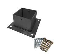 Heavy Duty Fence Post Base for Concrete Wood Decks Matte Black Brackets for Fences Mailboxes 6x6 inch Durable Support for Outdoor Structures