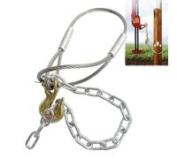 Heavy Duty Fence Post Remover Tool with 8mm (5/16") Galvanized Cable & Chain - Works with Jack/Lever to Extract 4x4 Wood/Metal Posts for Residential & Agricultural Repair
