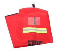 Heavy Duty Fire Extinguisher Cover with Window and Reflective Strips | Waterproof Sealed Cloth, Red Large Size, for 50kg Wall Brackets and Construction Sites