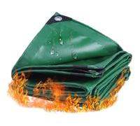 Heavy Duty Fire Retardant Tarp Waterproof Welding Curtain with Grommets & Reinforced Edges Tear Resistant Shade Cover for Camping & Garden Furniture (Green 2x3m/6.6x9.8ft)