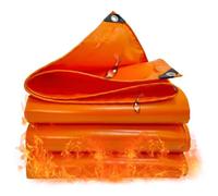 Heavy Duty Fire Retardant Tarp Waterproof Welding Curtain with Grommets Tear Resistant Shade Cloth for Garden Camping & Outdoor Use (Orange 6x6m/19.7x19.7ft)