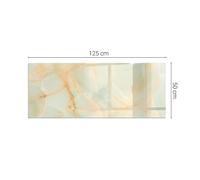 Heavy Duty Fireplace Glass Protector Abstract Marble Pattern Square Rectangular