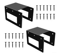 Heavy Duty Firewood Log Storage Rack Bracket Kit, Adjustable Length for 2x4 Wood, Sturdy Iron Holder for Outdoor Fireplace, Garden and Porch Use, Black Finish