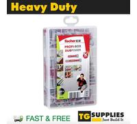 Heavy Duty Fischer Large Assorted Set of Wall Plugs Box of 150 Pieces Raw Plugs