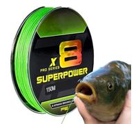 Heavy Duty Fishing Line - Fluorescent Green Low Memory Ice Braid | 164 Yards 8 Strands Invisible Perception for Outdoor Wild Ice Saltwater Water