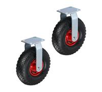 Heavy-Duty Fixed Pneumatic Castor Wheel Transport Air-Filled Rubber Tyre 3.00-4