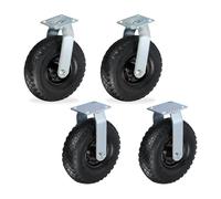 Relaxdays 2x Fixed + 2x Swivel Castor Set