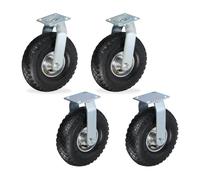Heavy-Duty Fixed Pneumatic Castor Wheel Transport Air-Filled Rubber Tyre 3.00-4