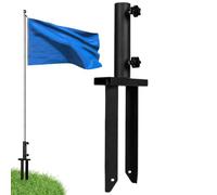 Heavy Duty Flag Peg Ground Stake - Metal Flagpole Bracket for Flags, Garden Stakes, Yard Signs, Solar Lights & Banners - Rust-Proof Flag Holder, Lawn & Event Stake with Easy Push-In