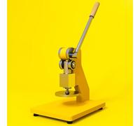 Heavy Duty Flatbed Leather Press, Manual Punching Flattening Machine with 346° Feeding & 3-Level Height Adjustment for Leather Punching, Embossing, Cutting (Yellow Circle)