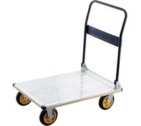 Heavy Duty Flatbed Platform Trolley Cart - Foldable Steel Dolly with Wheels Aluminum Alloy Hand Truck Portable Push Cart for Easy Transport & Storage
