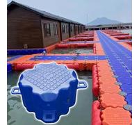 Heavy Duty Floating Dock High Load-Bearing Capacity Modular Plastic Pontoon for Saltwater Fishing Marine Aquaculture Fishing Platform with Anti-Slip Texture,Blue,S