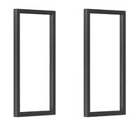 Heavy Duty Floating Shelf Bracket Set Ceiling & Wall Mount Metal Pipe Support for 30x50cm Shelves Includes Screws Black (2 Pack)