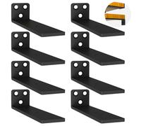 Heavy Duty Floating Shelf Brackets 5 inch, 8 PCS Wall Mounted L Shaped Support, Rustic Metal Shelf Brackets for Floating Shelves | Holds 150+lb (Black)