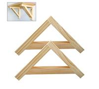 Heavy-Duty Floating Shelf Brackets - Solid Wood Triangle Support Right Angle Shelf Holders for Living Room & Study 2 Pcs (18x19) with Screws Thicken Load-Bearing Design