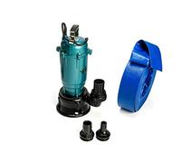 Heavy Duty Flood Sewage Water Pond Drain Septic Sump Cesspool Grinding Pump (Pump with 10m Blue Hose)