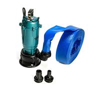 Heavy Duty Flood Sewage Water Pond Drain Septic Sump Cesspool Grinding Pump with Blue Layflat Hose 10 20 30 50m (10M LAYFLAT Blue Hose)
