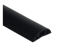 Heavy Duty Floor Cable Protector Cover with Low Profile Soft PVC Rubber Trunking for Home Office Gym Exhibition and Theatre Safety Management 1m Length(black D30)