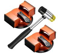 Heavy Duty Floor Gap Fixer Tool Laminate Floor Gap Repair Tool Suction Cup Plank Grabber 45° Striking Surface Industrial Iron Plank Grabber to Fix Floating Gaps (2PCS,B)