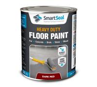 SmartSeal Heavy Duty Floor Paint - Dark Red, 2.5L - Hard-Wearing Garage Floor Paint with Anti-Slip Mid-Sheen Finish - also Ideal for Decking, Warehouse flooring, Brick, Concrete, Stone & Wood