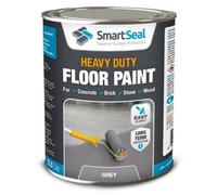 SmartSeal Heavy Duty Floor Paint - Mid Grey, 2.5L - Hard-Wearing Garage Floor Paint with Anti-Slip Mid-Sheen Finish - also Ideal for Decking, Warehouse flooring, Brick, Concrete, Stone & Wood