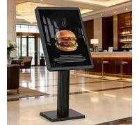 Heavy Duty Floor Sign Holder, Horizontal/Vertical Adjustable Poster Display for Indoor & Outdoor Use, Store Advertising Stand, 60x80cm Silver