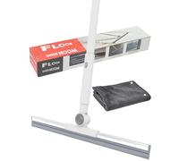Heavy Duty Floor Squeegee - 17” Rubber Broom with Cloth Clip Design, 53” Extendable window cleaner, Bathroom Mop for Windows, Bathroom, Garage, Tile,patio &Shower