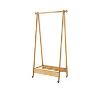 Heavy-Duty Floor-Standing Clothes Rack with Wheels, Portable Foldable Organizer for Bedroom, Living Room, and Closet Use