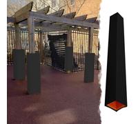 Heavy Duty Foam Pole Padding Wrap for 3-9 Inch Square Poles, 4 Feet High, Ideal for Garage, Boat, Football & Volleyball Courts, Black Cushion 7.5"x7.5" (19x19cm)